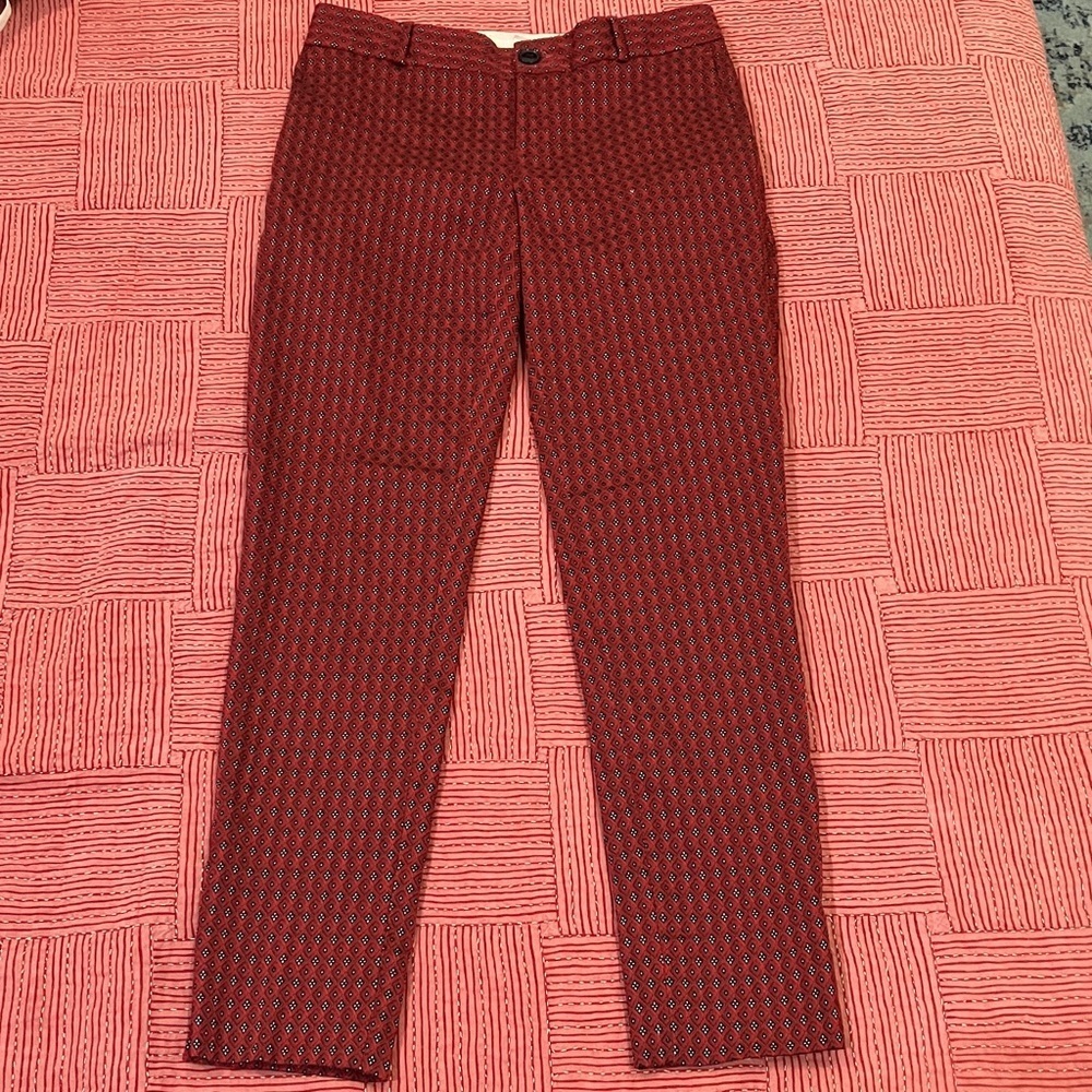 Banana Republic size 0 burgundy Patterned Women's dress Pants